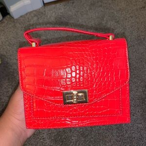 Faux croc skin red mini bag